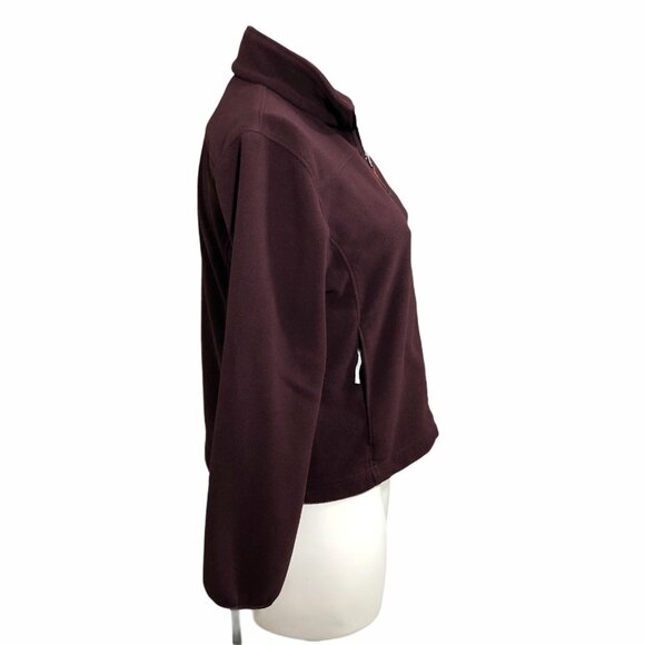LL Bean Jacket Womens Large Coat Zip Pockets Red Burgandy Fleece Windbreaker - Picture 9 of 9